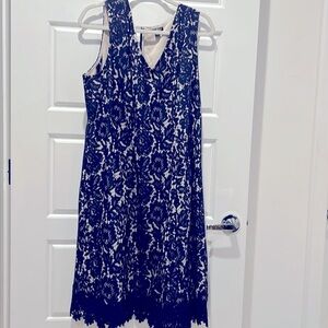 Women’s New Roz and Ali darkest loaded  navy lace dress s22 women W tags